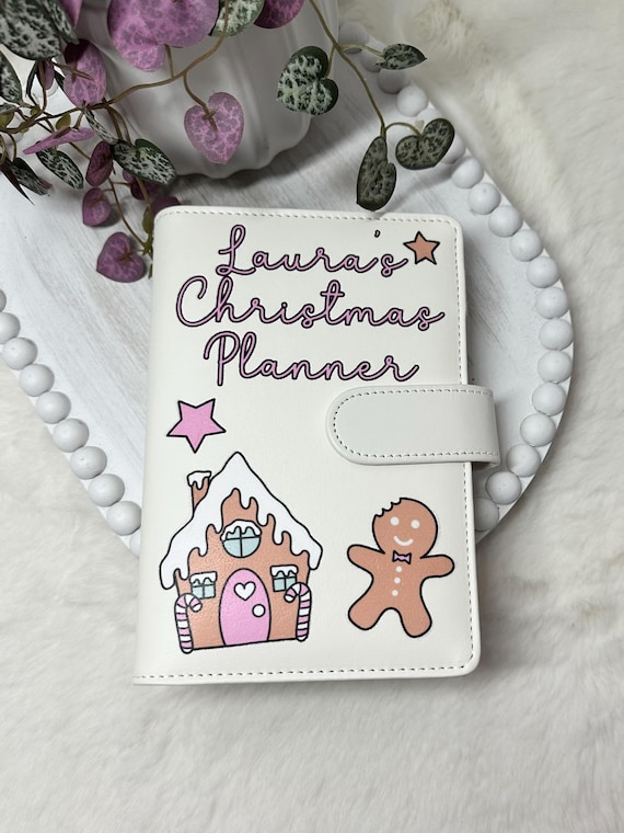 Personalised gingerbread Christmas planner, Christmas organiser, Christmas notebook, Xmas planner