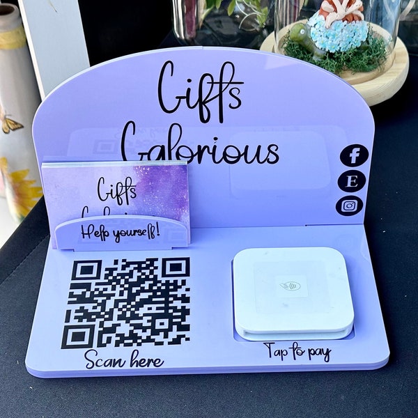 Personalised card reader holder, small business pos, craft market display, craft fair sign, Sumup holder, square holder, Zettle 2 holder