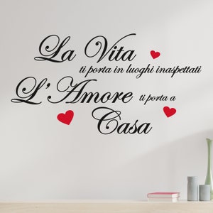 Adesivi murali frasi Love infinito amore wall stickers da parete frase  adesiva da muro casa simbolo famiglia -  Italia