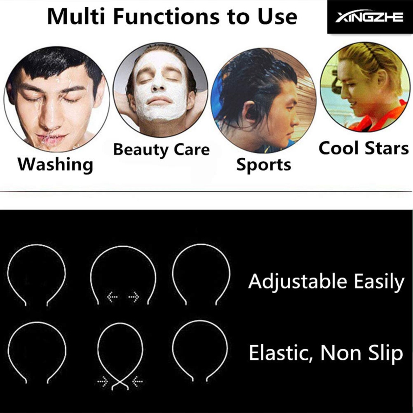 Metal Hair Band for Men Women Headband Unisex Black Wavy Etsy Metal Hair Band for Men Women Headband Unisex Black Wavy Etsy