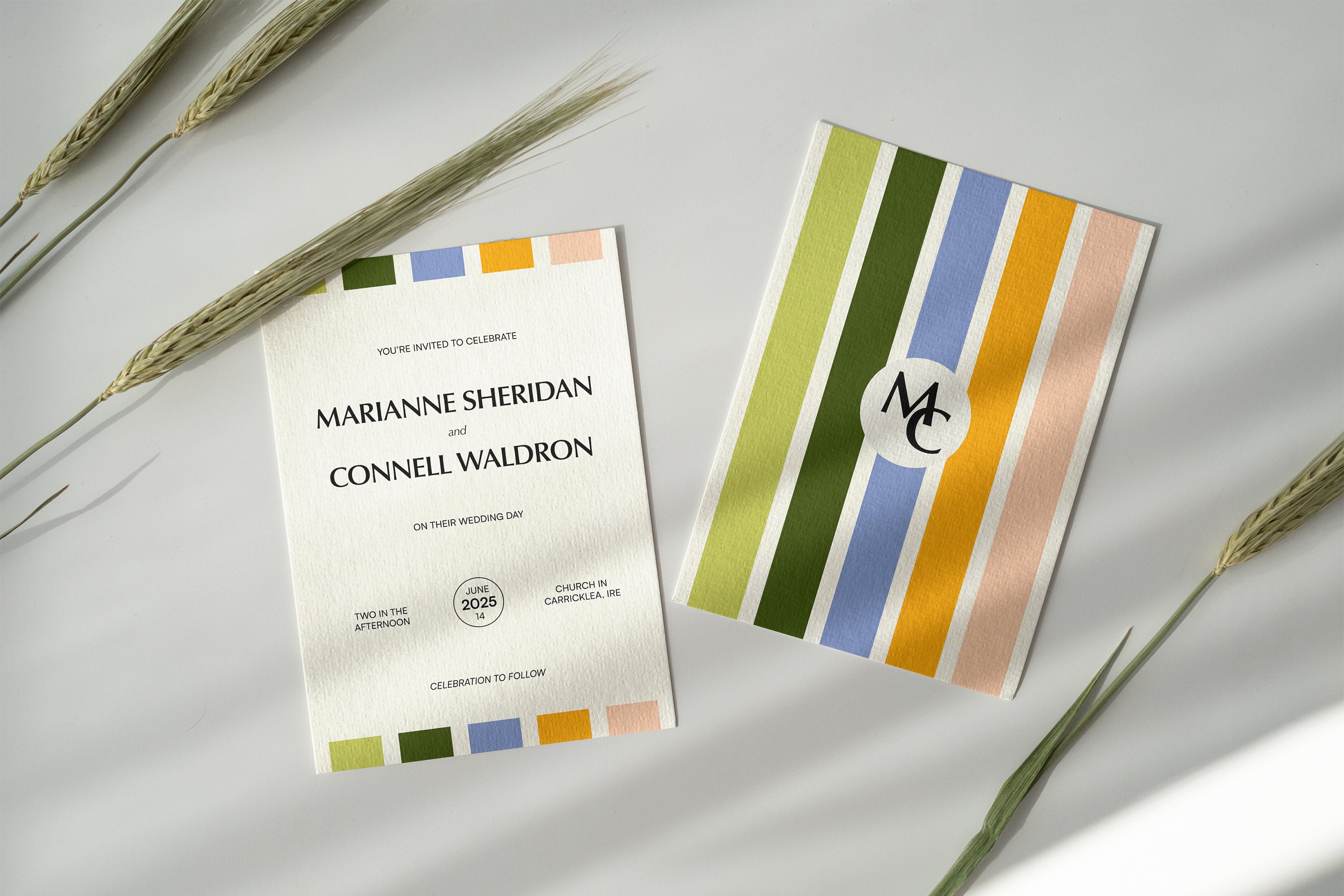 Modern Wedding Invite | Bold Wedding Invitation | Colourful Wedding ...