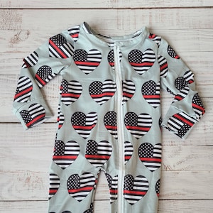 Infant Thin Red Line Heart Zip Up