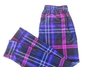 Purple Plaid Pants - Etsy