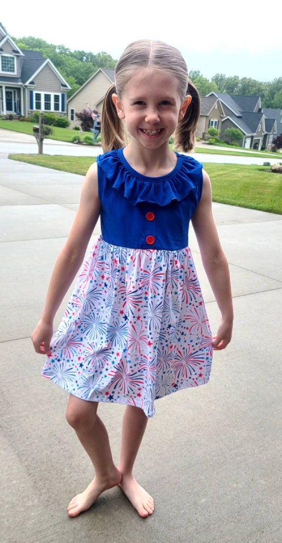 Patriotic Ruffle Celebration Dress