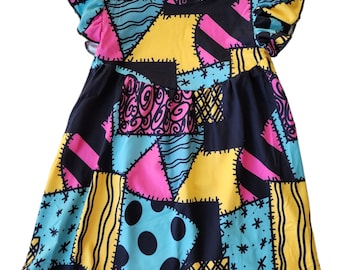 Patchwork Princess Flutter Sleeve Dress