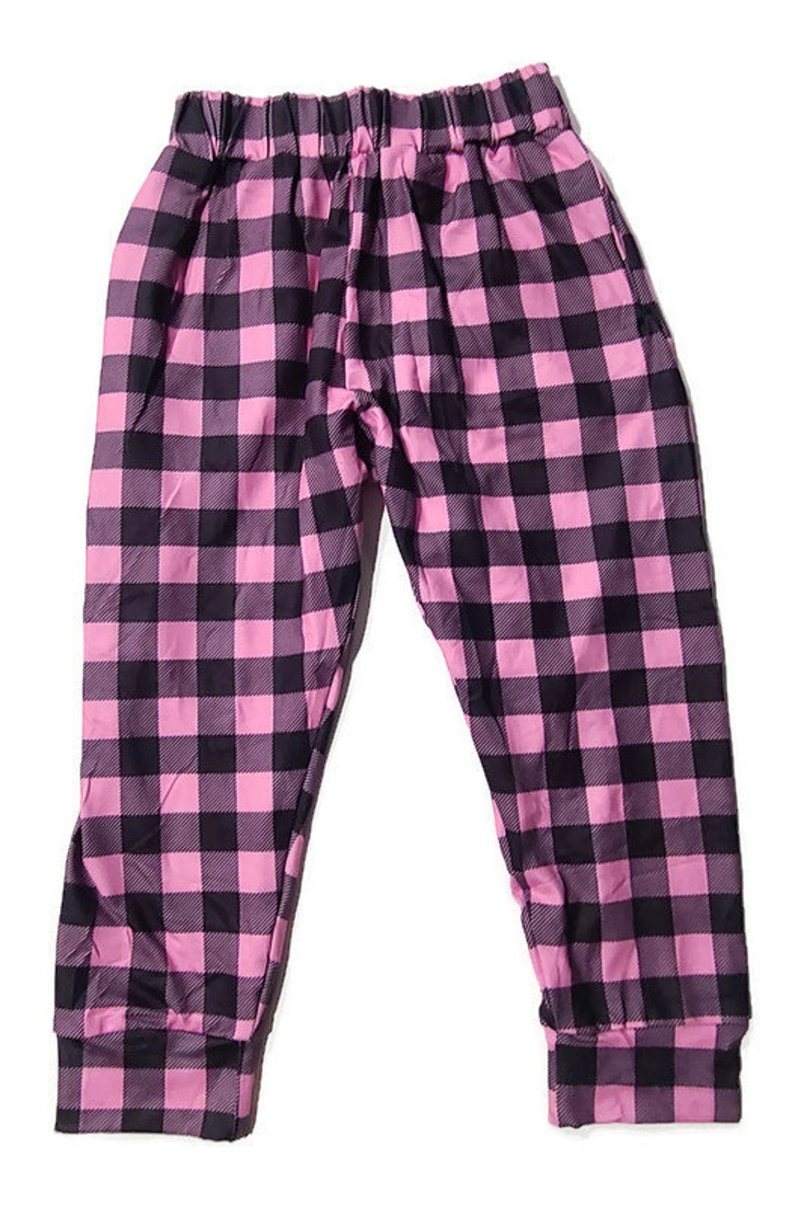 Kids Pink and Black Plaid Lounge Pants - Etsy UK