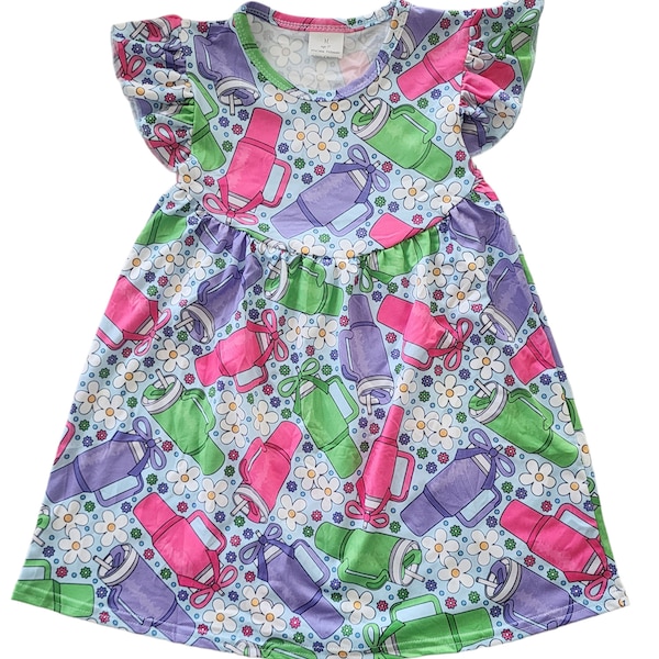 Cups of Cheer Flutter Sleeve Dress