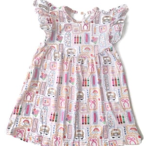 Positive School Vibes Flutter Sleeve Dress