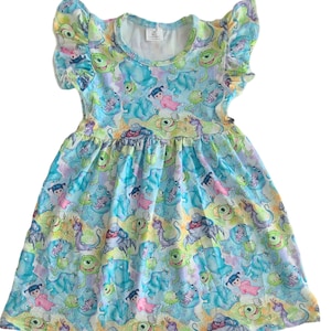 Monsters & Friends Flutter Sleeve Dress