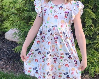 NEVER grow up Flutter Sleeve Dress