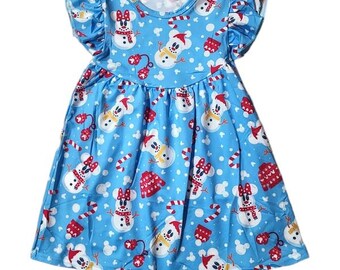 Snow Mouse Flutter Sleeve Dress