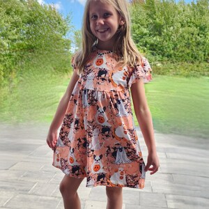 Trick or Dog Treating Flutter Sleeve Dress