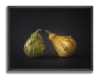 2 squashes friends, halloween decoration, Still Life Wall art