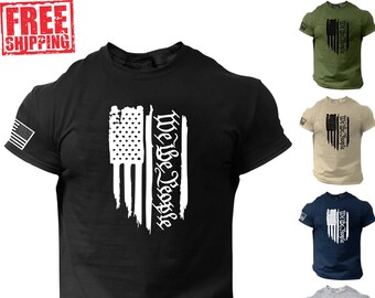 We The People Distressed American Flag T Shirt, Patriotic, 1776, Historic, USA