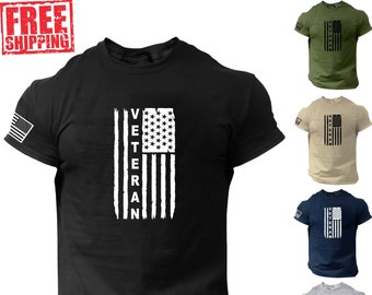 Veteran American Flag, T Shirt, Military, Patriotic, USA, Soldier, America