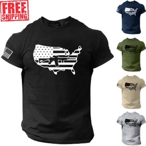 USA American Flag 2nd Amendment 2A T Shirt, Patriotic, Veteran, Mens, Freedom