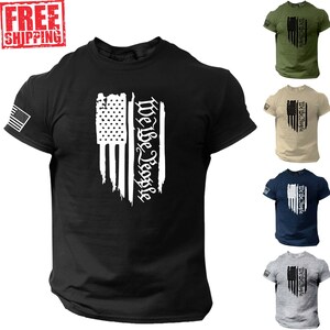 We The People Distressed American Flag T Shirt, Patriotic, 1776, Historic, USA