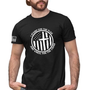 I Stand For The Flag And Kneel For The Cross Shirt American Christian Jesus Patriotic