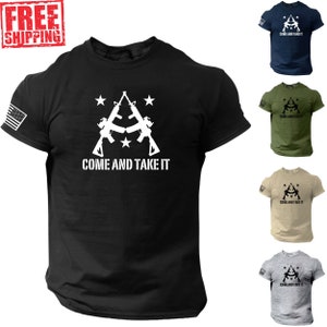 American Flag Shirt 2nd Amendment Patriotic USA Come And Take It 2A
