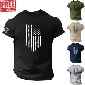 American Flag Shirt: Vertical USA Patriotic Tee