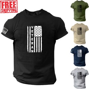 Veteran American Flag, T Shirt, Military, Patriotic, USA, Soldier, America