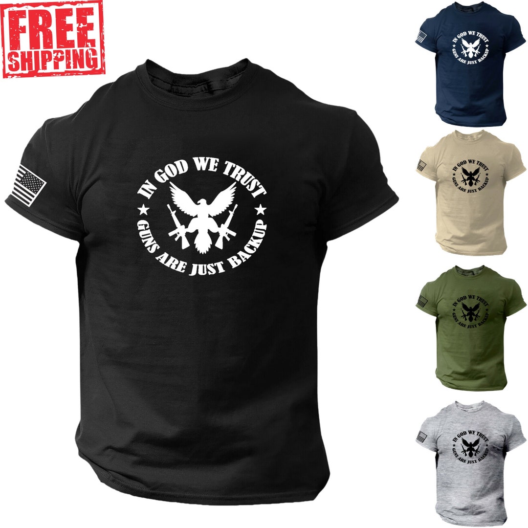 In God We Trust Guns Are Just Backup SVG, Patriotic Eagle Gun PNG, 2nd