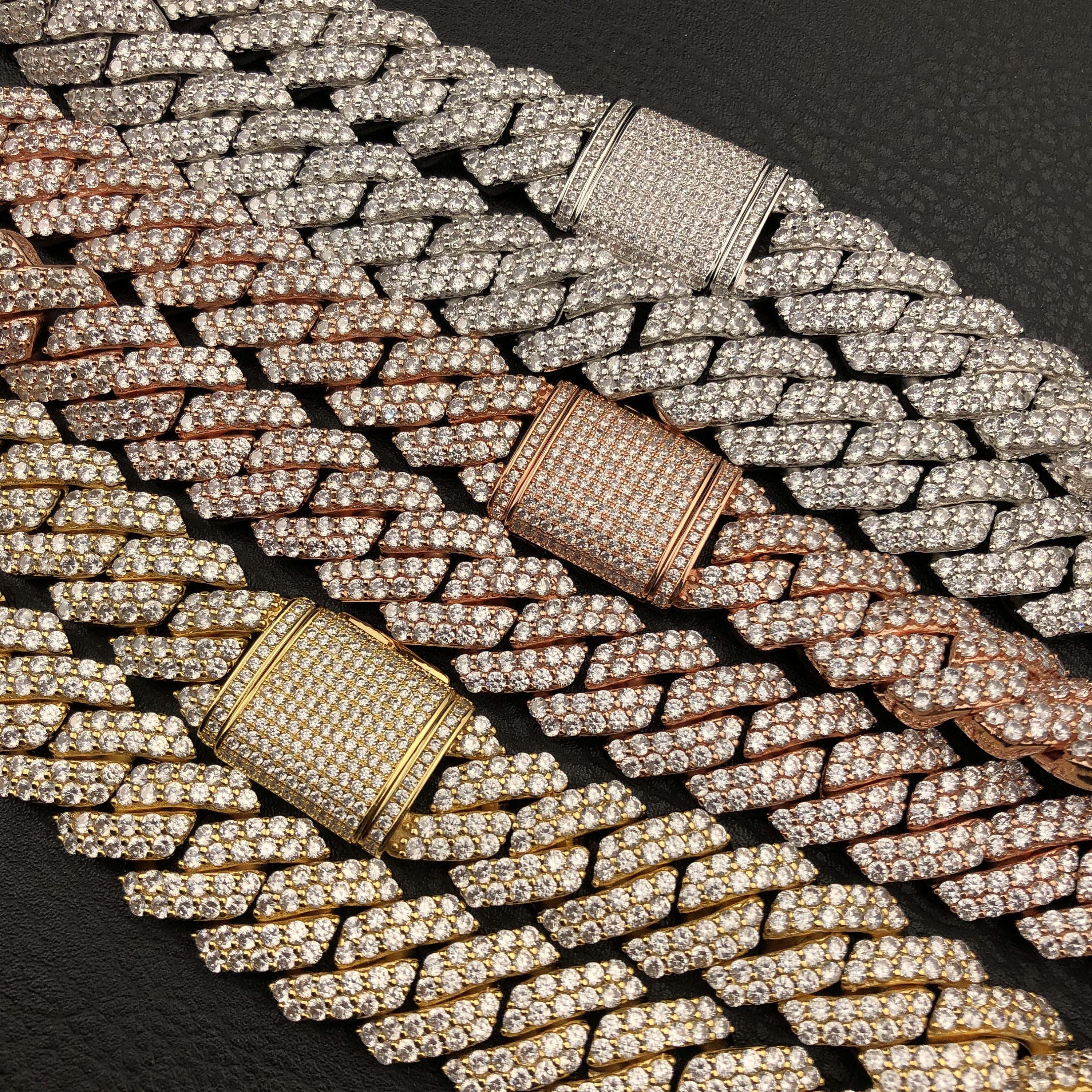 Rose gold and white gold cuban link outlet