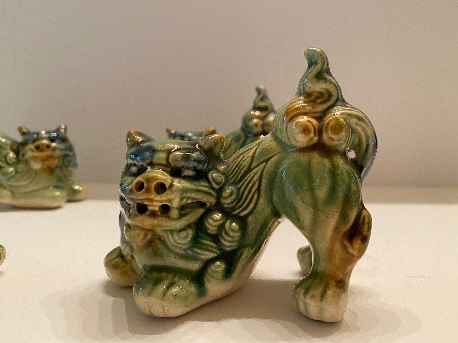 Ceramic Chinese Foo Dog Figurine Etsy