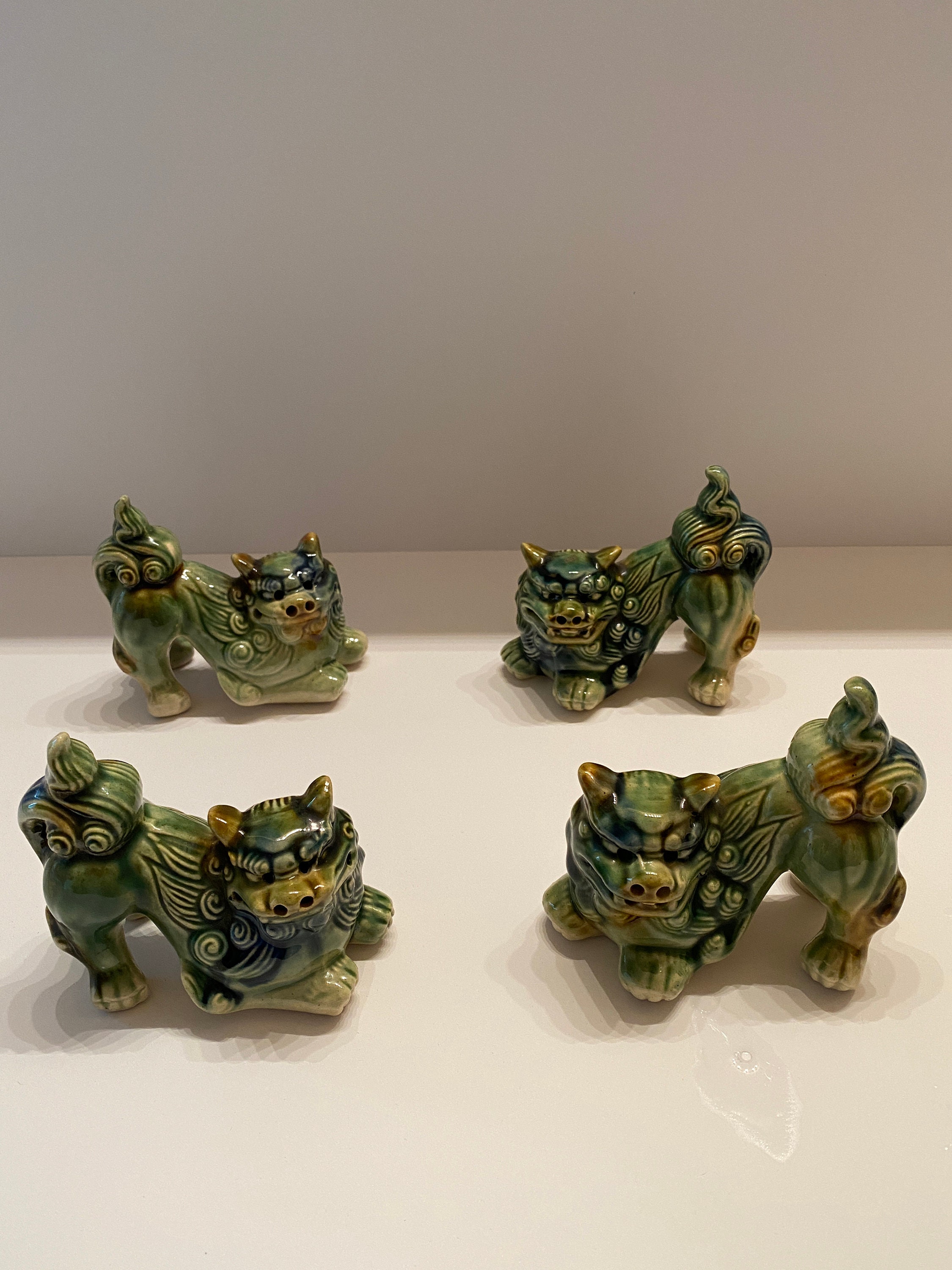 Ceramic Chinese Foo Dog Figurine Etsy