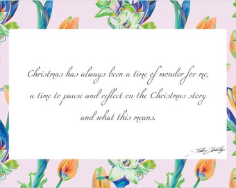 Christmas has always been a time of wonder for me, a time to pause and reflect on the Christmas story and what this means. Print