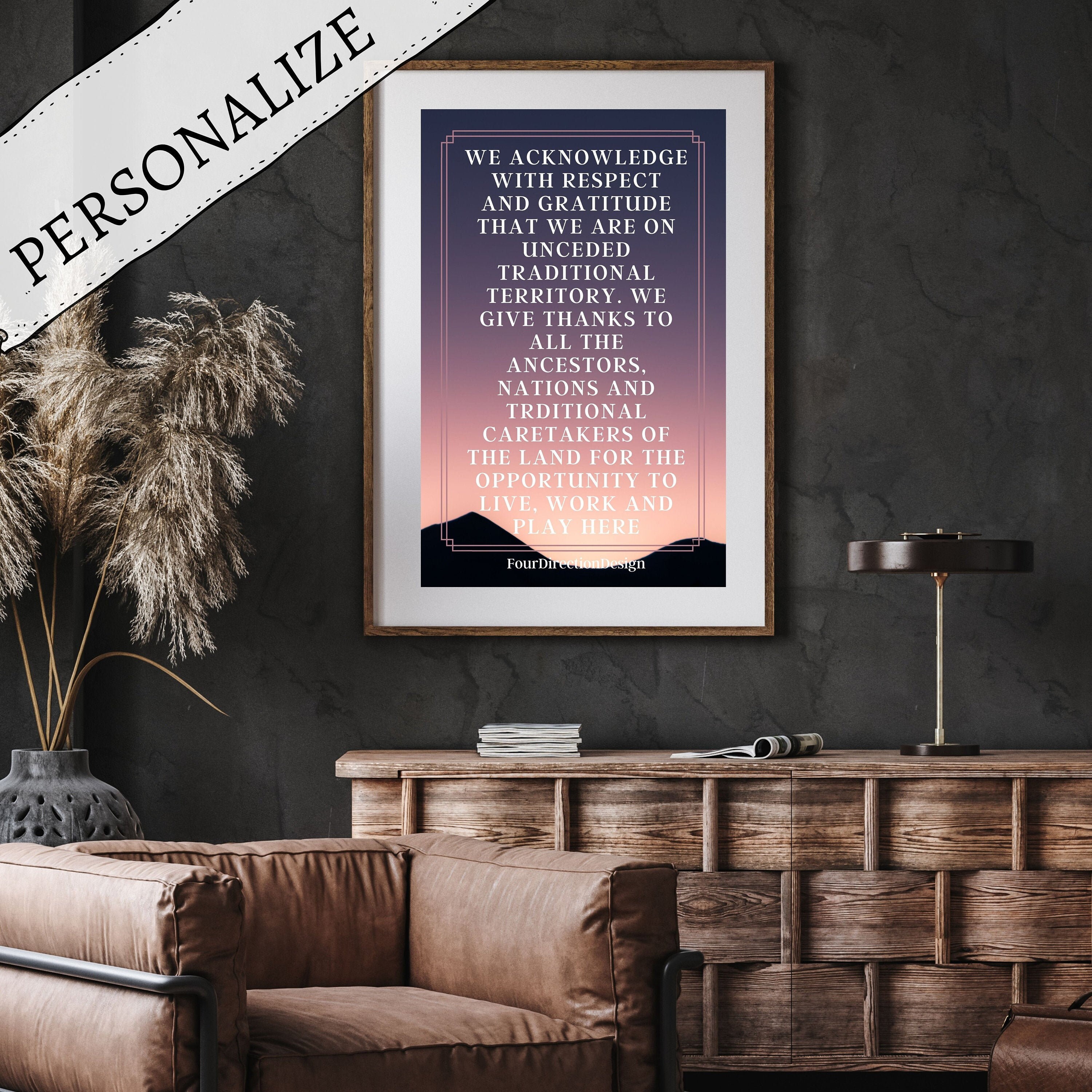 Personalized Land Acknowledgment Art, Indigenous Cultural Safety