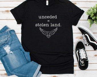 black unceded tshirt, stolen land shirt, indigenous tshirt, indigenous owned shop, decolonize shirt, activism, Strong Resilient Indigenous