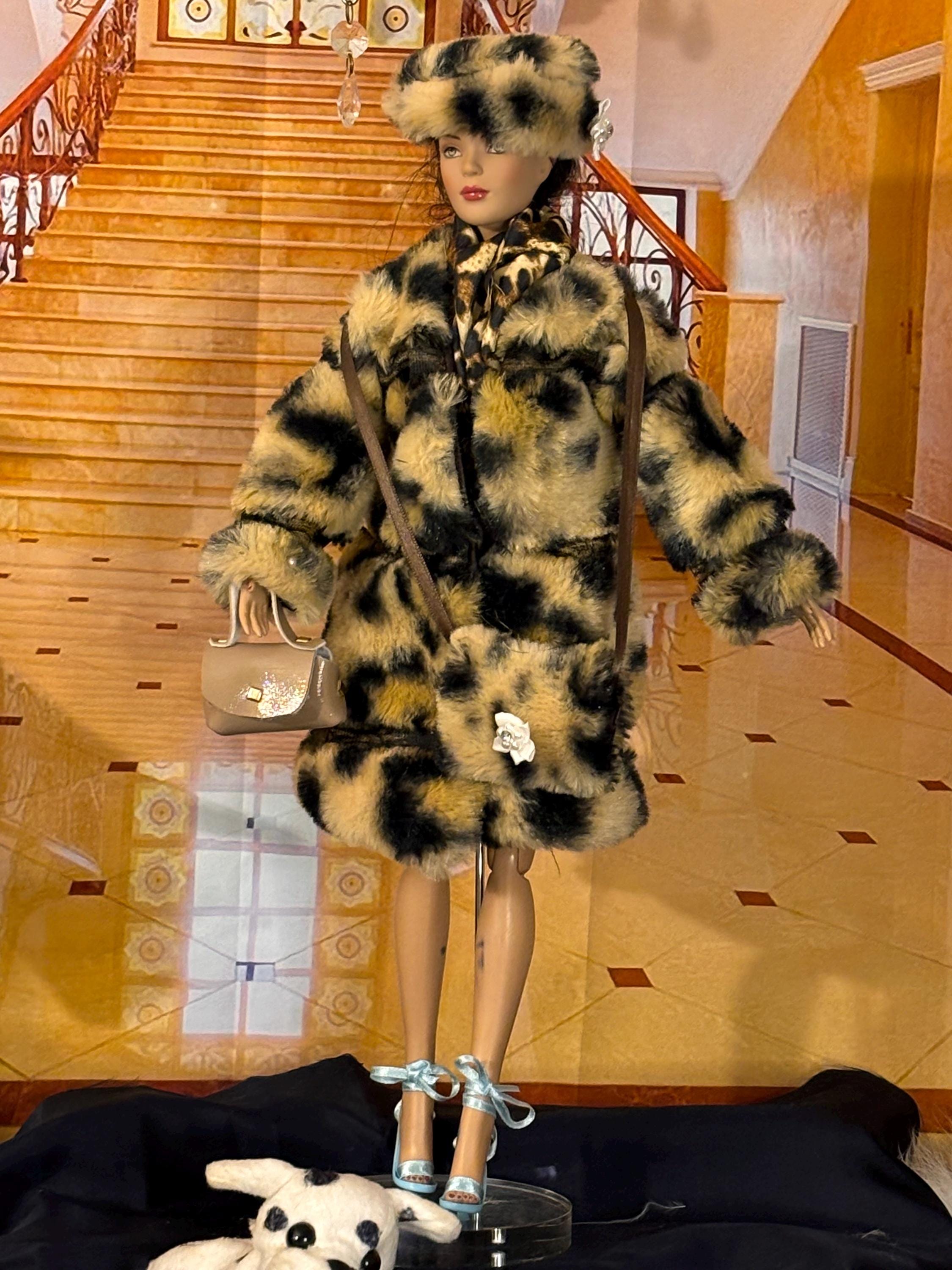 Fashion Vintage Leopard Coat Doll Leopard Fur Coat