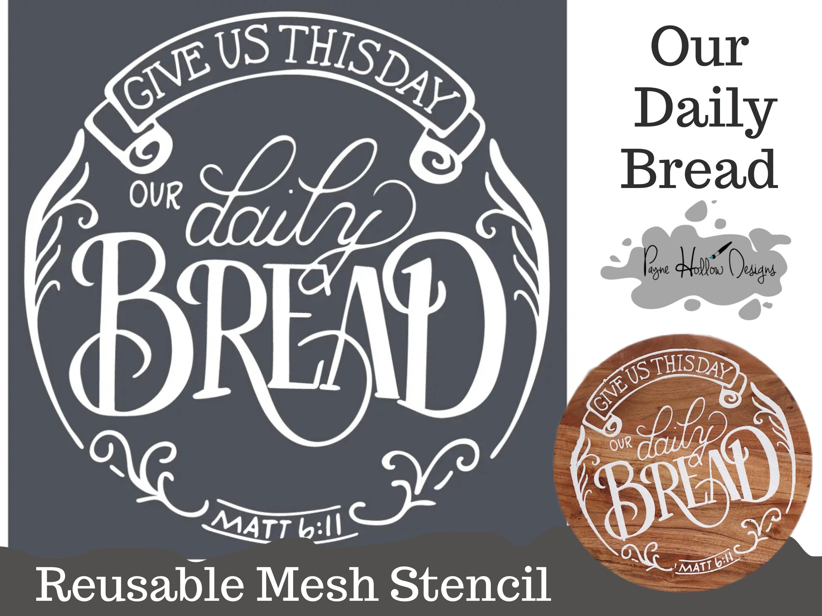 Our Daily Bread Mesh Stencil 12 x 12 — Vintage Bee Design Co.
