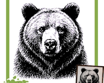 BEAR FACE Silkscreen Stencil • Magnolia Design Co. •  Farmhouse • Wildlife • 12" X 12”