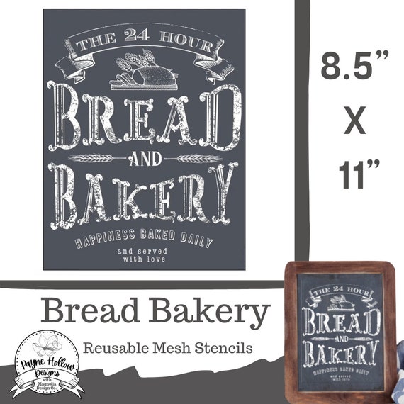 BREAD BAKERY Stencil 8.5 X 11 Stencil Reusable Mesh - Etsy