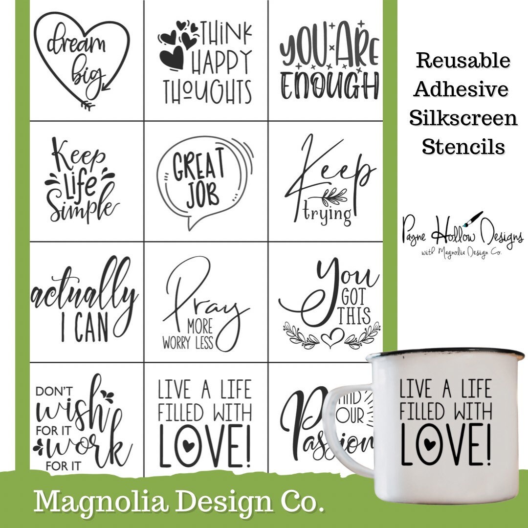 ENCOURAGING WORDS Stencil Reusable Silkscreen Stencil 8.5 - Etsy ENCOURAGING WORDS Stencil Reusable Silkscreen Stencil 8.5 - Etsy