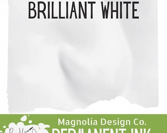 May include: A container of Brilliant White permanent ink by Magnolia Design Co. The label features the text Brilliant White at the top and Magnolia Design Co. Permanent Ink at the bottom, along with the Payne Hollow Designs logo on a green background.