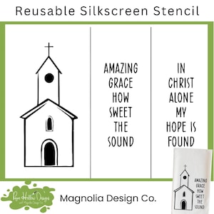 Church Hymns Stencil • Magnolia Design Co • 8.5 X 11 • Reusable Silkscreen Stencil • DIY •  Faith • Craft Supplies