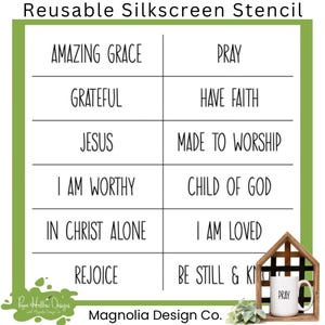 Rolling Pins Faith 12pk Stencil • Magnolia Design Co • 12 X 12 • Reusable Silkscreen Stencil • Faith • Inspirational Decor • Craft Supplies