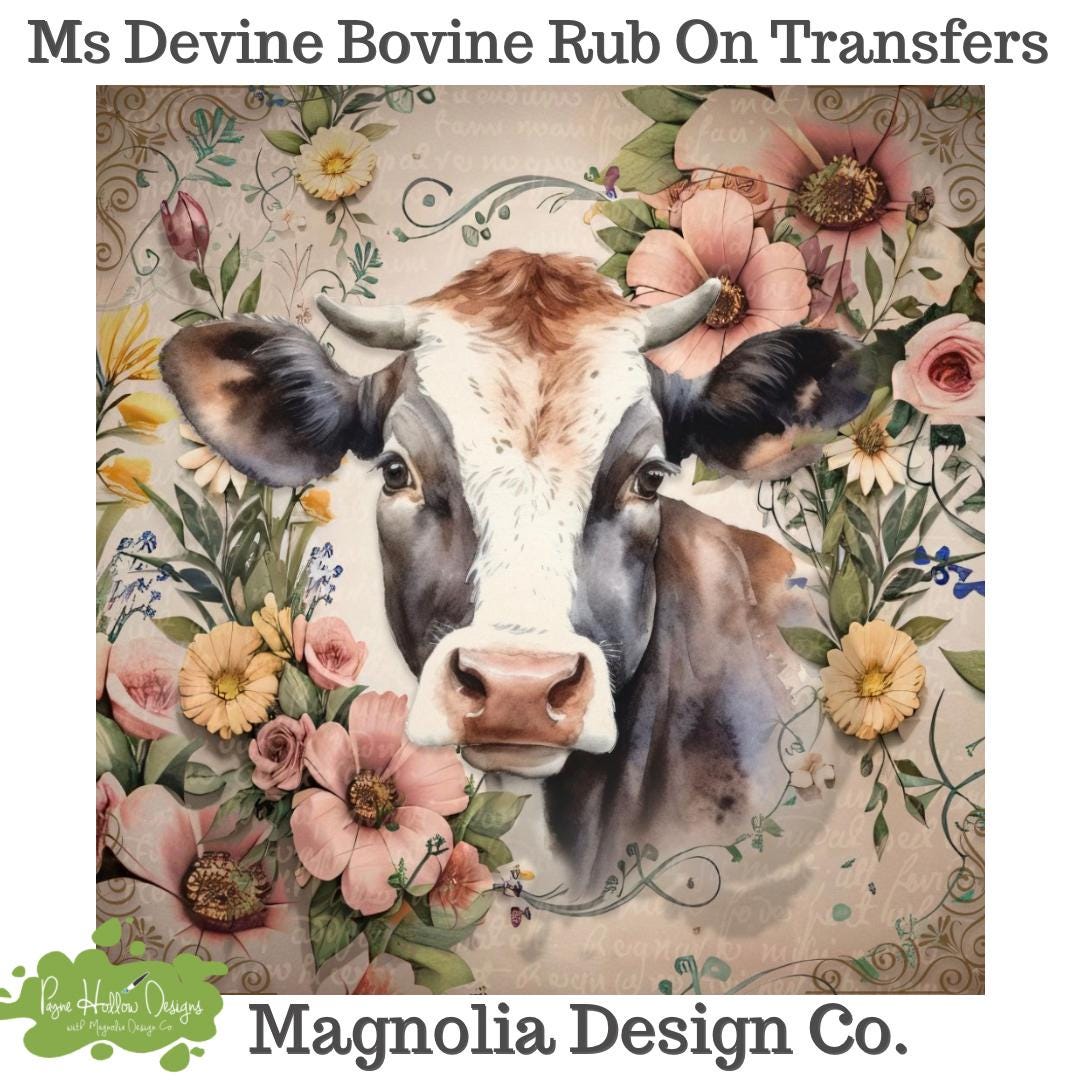 Ms Devine Bovine Transfer • by Magnolia Design Co • Rub on Transfer ...