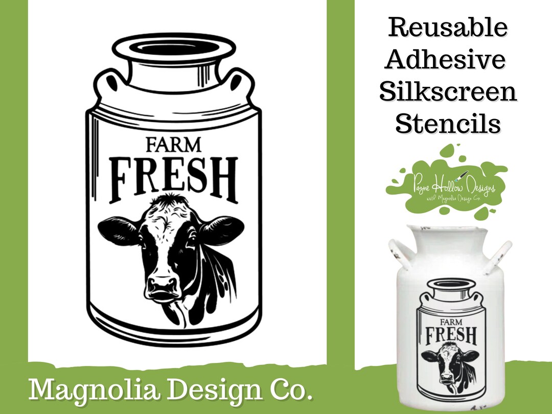 Milk Can Stencil Magnolia Design Co 5 X 7 Reusable Etsy