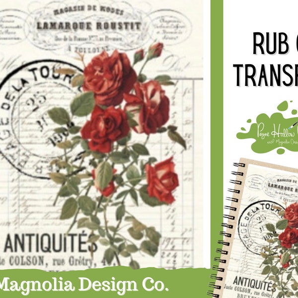 Paris Antiques Transfer • By Magnolia Design Co • Rub on Transfer • 8.5 X 11 • Transfer For Crafts • Furniture Transfer