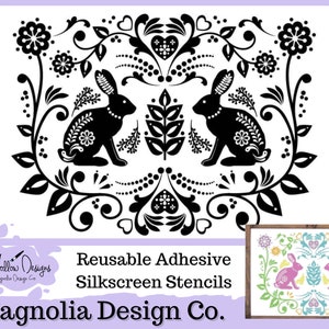 Scandinavian Easter Stencil• Reusable Silkscreen Stencil • 8.5 X 11 • Magnolia Design Co. • Reusable Self Adhesive Stencil