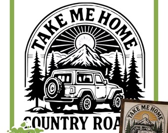 Take Me Home Country Roads Silkscreen Stencil • Magnolia Design Co. • Off Road • Travel • 11" X 11”