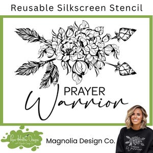 Prayer Warrior Stencil • Magnolia Design Co • 8.5 X 11 • Reusable Silkscreen Stencil • DIY • Faith • Craft Supplies