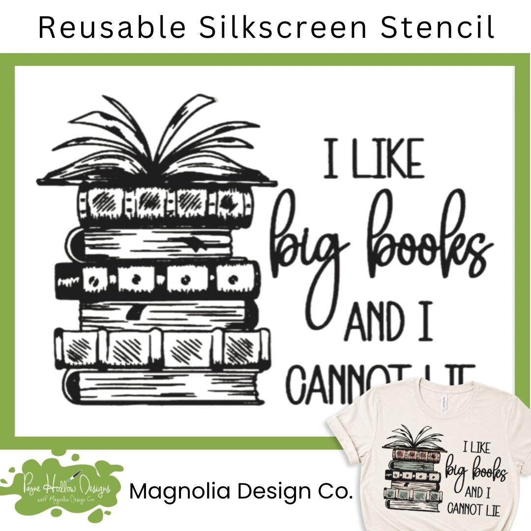 BIG BOOKS Stencil • Magnolia Design Co • 8.5 X 11 • Reusable Silkscreen ...