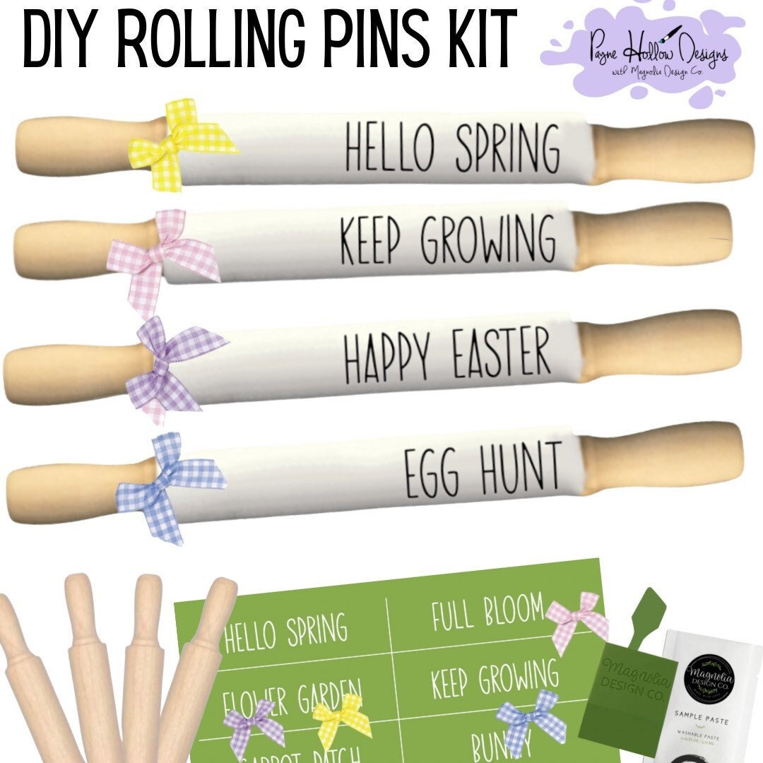 Spring Stencil Kit • Mini Rolling Pins DIY • Set of 4 • Magnolia Try Me ...