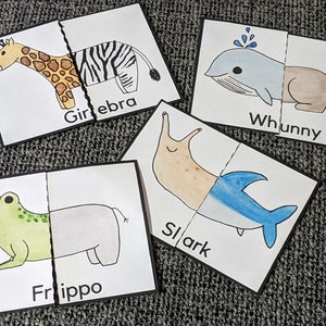 Misture e combine cartas de animais