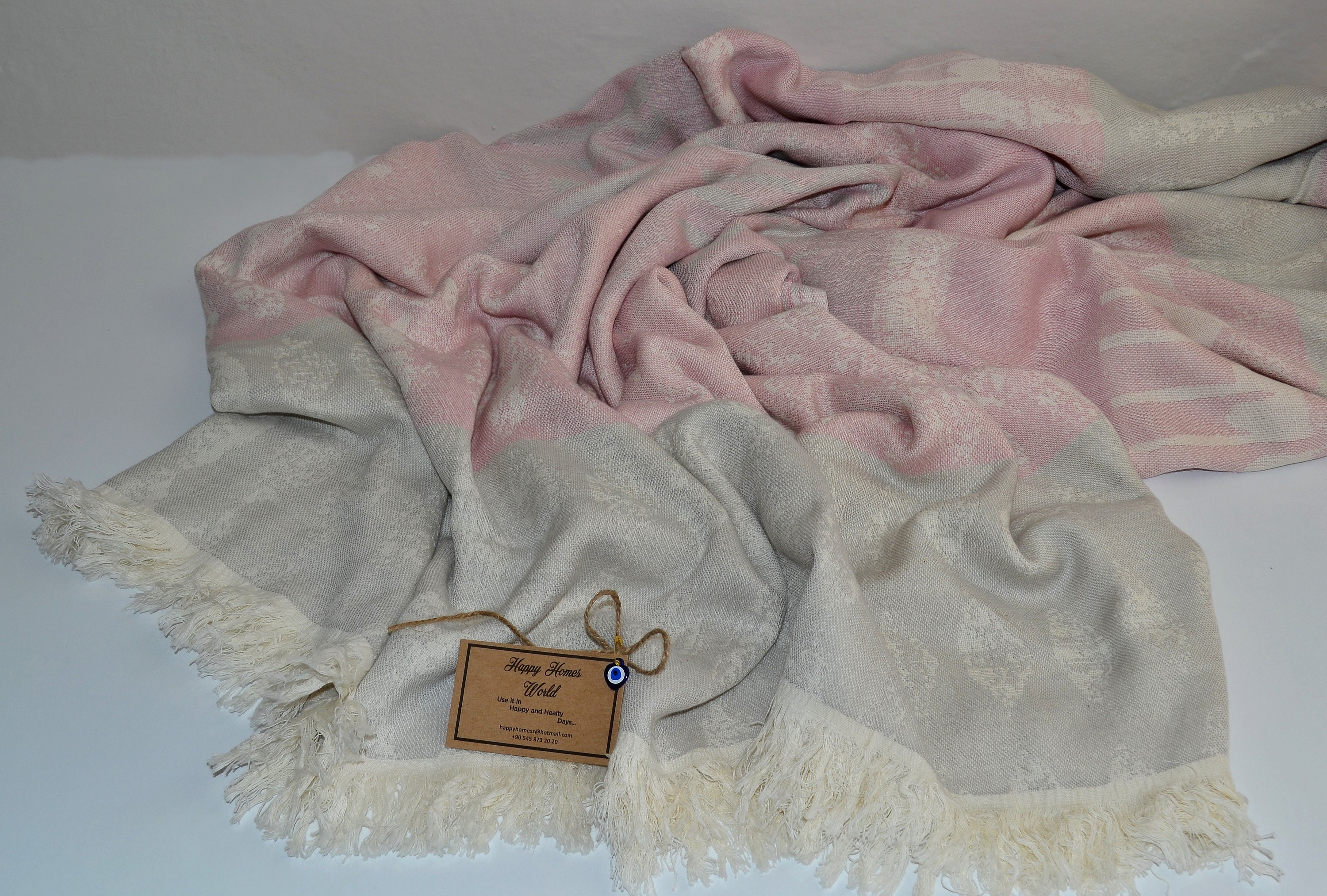Jacquard Throw Blanket Bed Cover Pink Cotton Throw Blanket Etsy